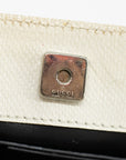 Gucci Ivory Lizard Embossed Leather Shoulder Bag 