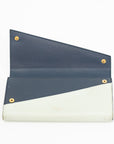 Celine Long Wallet in Navy and Mint Green Leather 