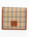 Burberry Compact Wallet in Tan Novacheck Canvas 