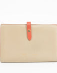 Celine Leather Tan Long Wallet w/ Red 