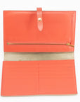 Celine Leather Tan Long Wallet w/ Red 