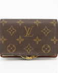 Louis Vuitton Monogram Brown Kisslock Wallet 