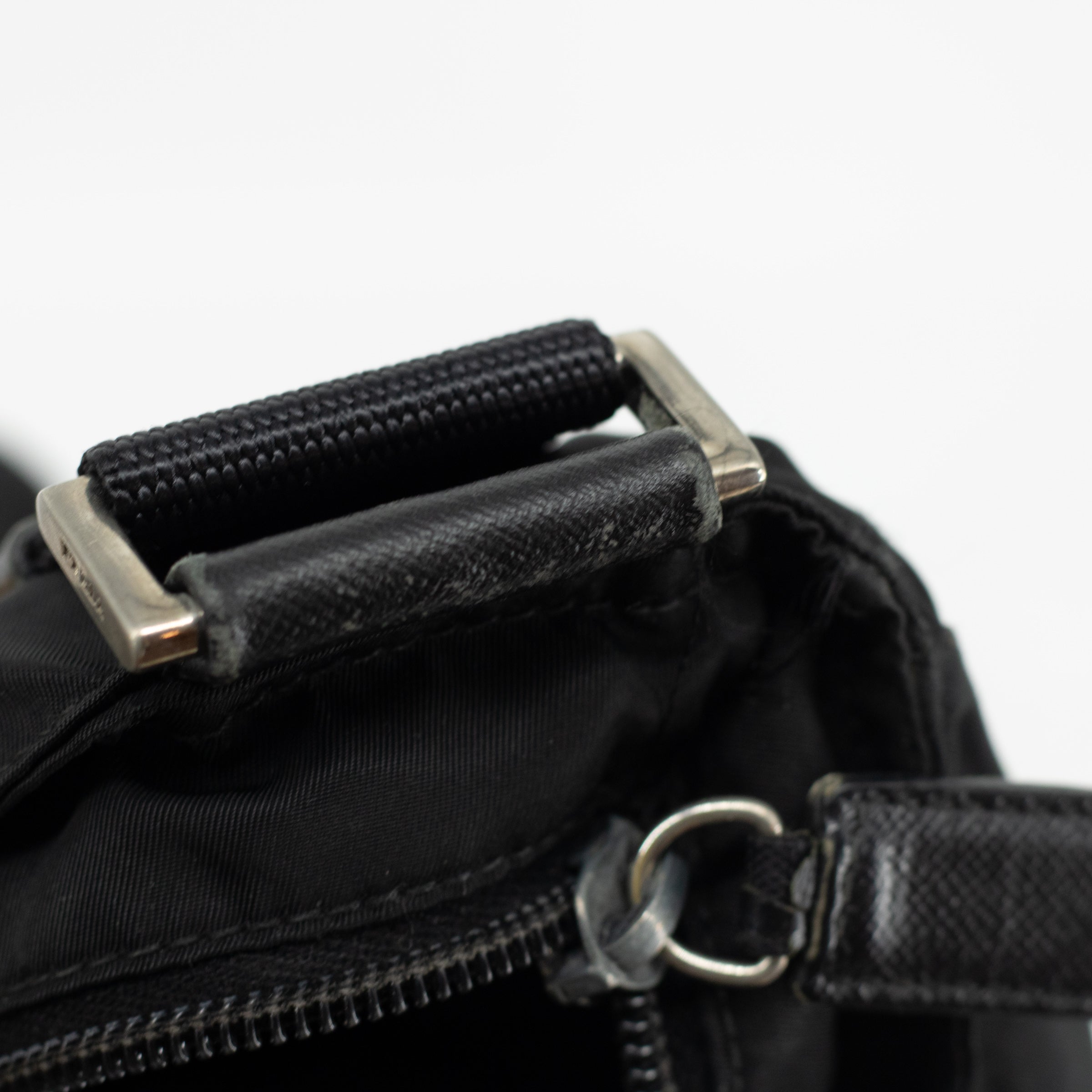 Prada Nylon Black Messenger Crossbody Bag 