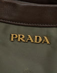 Prada Military Green Tessuto Jacquard Logo 2-Way Tote Bag 