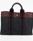 Hermes Fourre-Tout PM in Navy and Maroon Canvas 