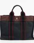 Hermes Fourre-Tout PM in Navy and Maroon Canvas 