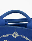 Prada Cobalt Blue Canvas Canapa Logo Small Tote 