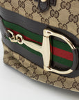 Gucci GG Canvas Sherry Line Horsebit Tote Bag 