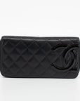 Chanel Black Cambon Line Long Zip Wallet 