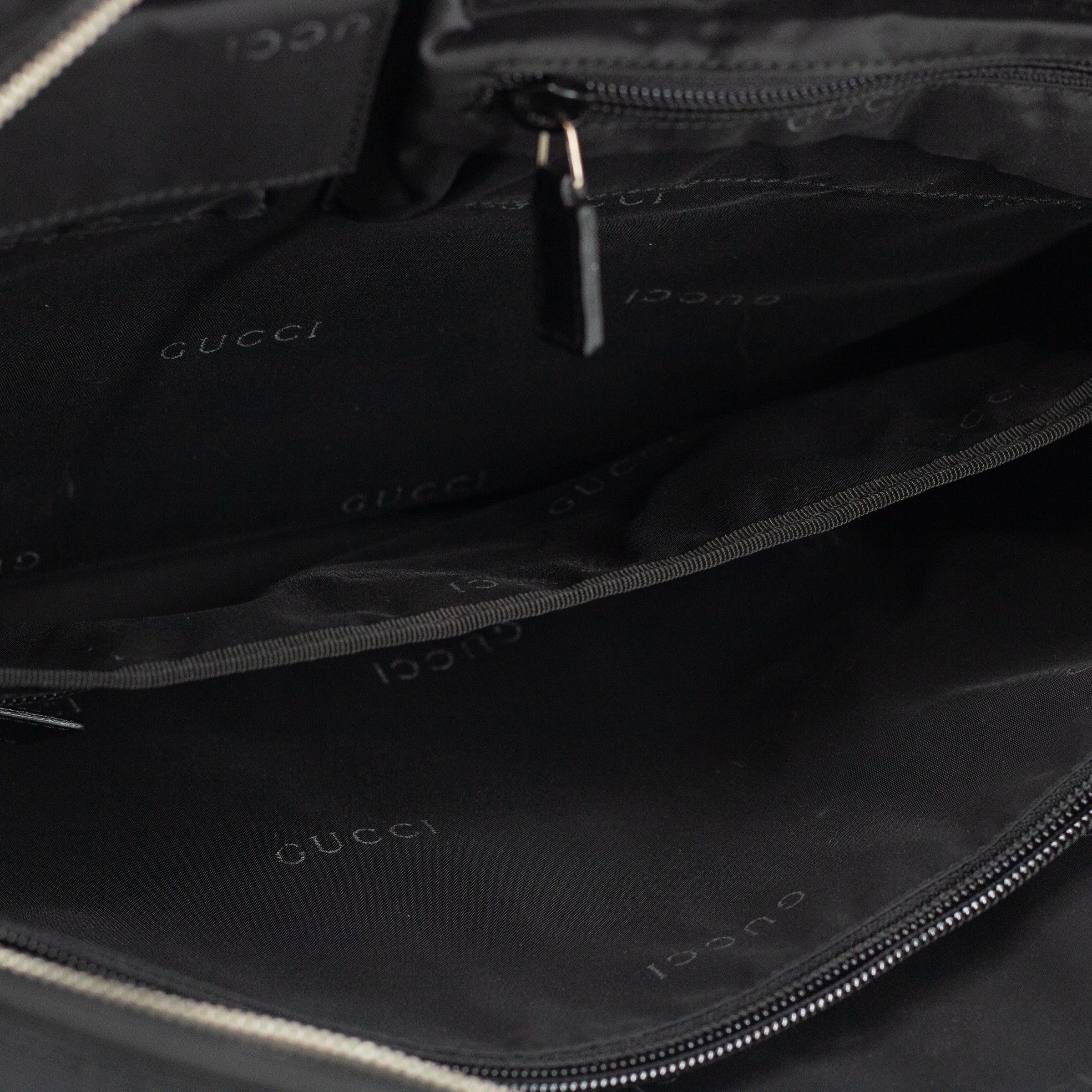 Gucci Black Canvas x Leather Briefcase Bag 