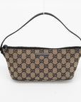 Gucci GG Canas Brown w/ Black Trim Boat Pochette 