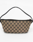 Gucci GG Canas Brown w/ Black Trim Boat Pochette 