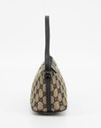 Gucci GG Canas Brown w/ Black Trim Boat Pochette 