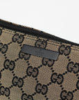 Gucci GG Canas Brown w/ Black Trim Boat Pochette 