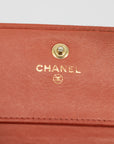 Chanel Coco Mark Orange Caviar Skin Tri-Fold Wallet 