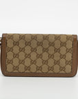 Gucci GG Canvas Brown Zip Around Wallet 