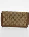 Gucci GG Canvas Brown Zip Around Wallet 