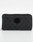 Gucci Grey GG Interlocking Zip Around Walletb 