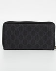 Gucci Grey GG Interlocking Zip Around Walletb 