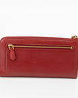 Prada Red Saffiano Ribbon Zip Wallet 