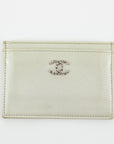 Chanel Silver Coco Mark Caviar Skin Leather Card Case 