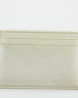 Chanel Silver Coco Mark Caviar Skin Leather Card Case 