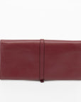 Prada Maroon Bordeaux Leather Long Wallet 