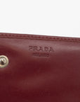 Prada Maroon Bordeaux Leather Long Wallet 