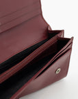 Prada Maroon Bordeaux Leather Long Wallet 