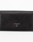 Prada Black Saffiano Long Wallet  