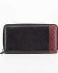 Gucci Black Micro Guccissima GG Pattern Leather Round Zipper Long Wallet 