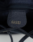 Gucci Navy Bamboo Suede x Leather Drawstring 2WAY Shoulder Bag  