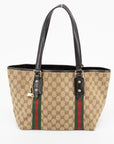 Gucci Brown GG Canvas Sherry Line Joicoeur Tote Bag 