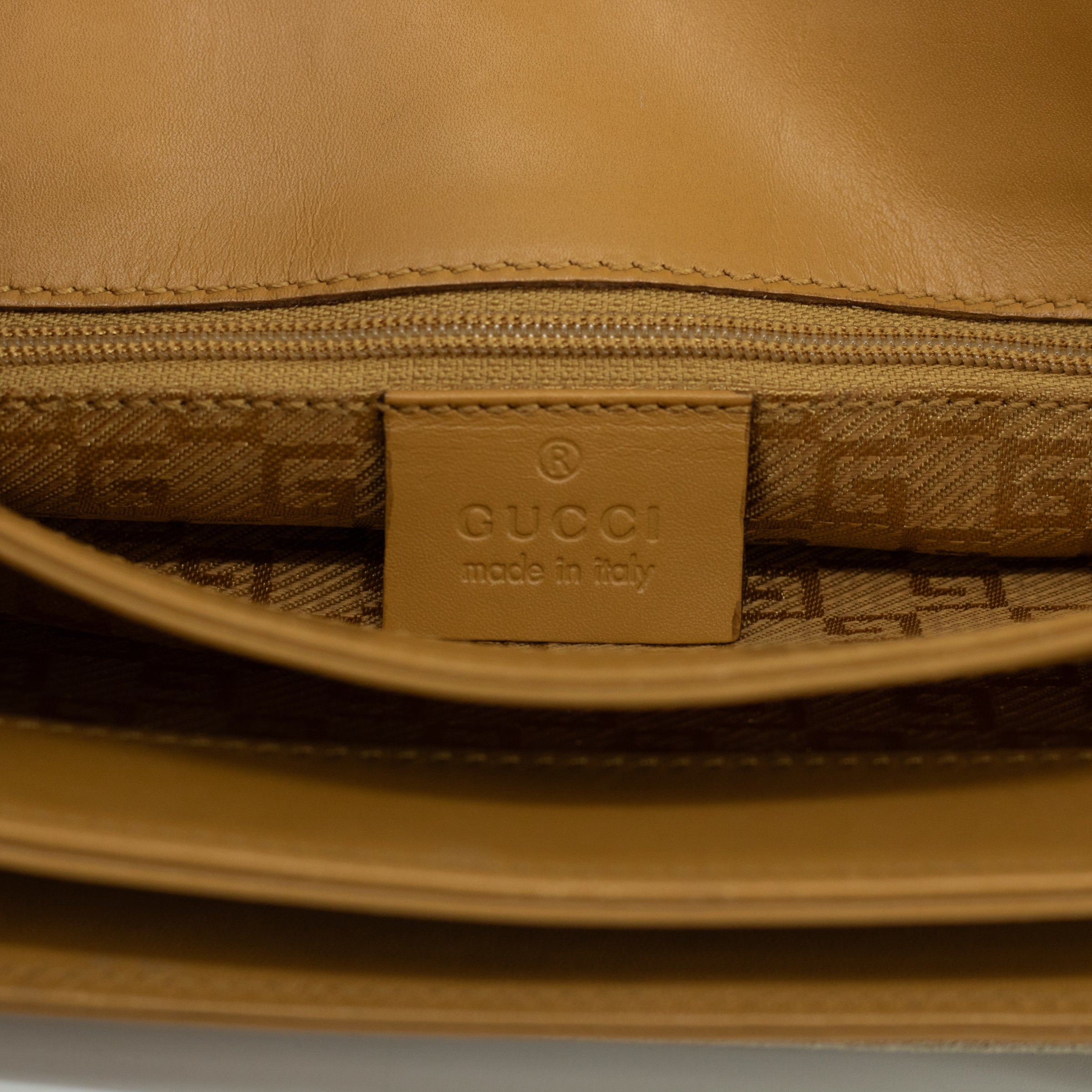 Gucci Suede x Leather Camel Shoulder Bag 