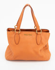 Miu Miu Phenix Vitello Shopping Tote Papaya 