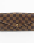 Louis Vuitton Damier Ebene Portefeuille Sarah Long Wallet 