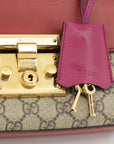 Gucci GG Supreme Canvas Multicolor Padlock Crossbody Bag 