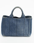 Prada Small Denim Canapa Tote Bag 