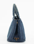 Prada Small Denim Canapa Tote Bag 