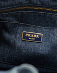 Prada Small Denim Canapa Tote Bag 