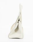 Prada Beige/White Saffiano Cuir-Trimmed Canapa Tote 