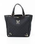 Gucci GG Canvas Black D-Ring Tote Bag