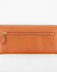 Prada Orange Saffiano Leather Long Wallet  