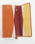 Prada Orange Saffiano Leather Long Wallet  