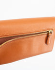 Prada Orange Saffiano Leather Long Wallet  