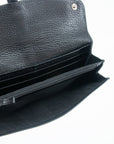 Prada Black Saffiano Leather Ribbon Long Wallet 