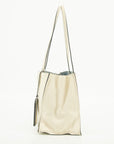 Prada Ivory Leather Mirror Tote Bag 