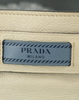 Prada Ivory Leather Mirror Tote Bag 