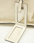 Prada Ivory Leather Mirror Tote Bag 