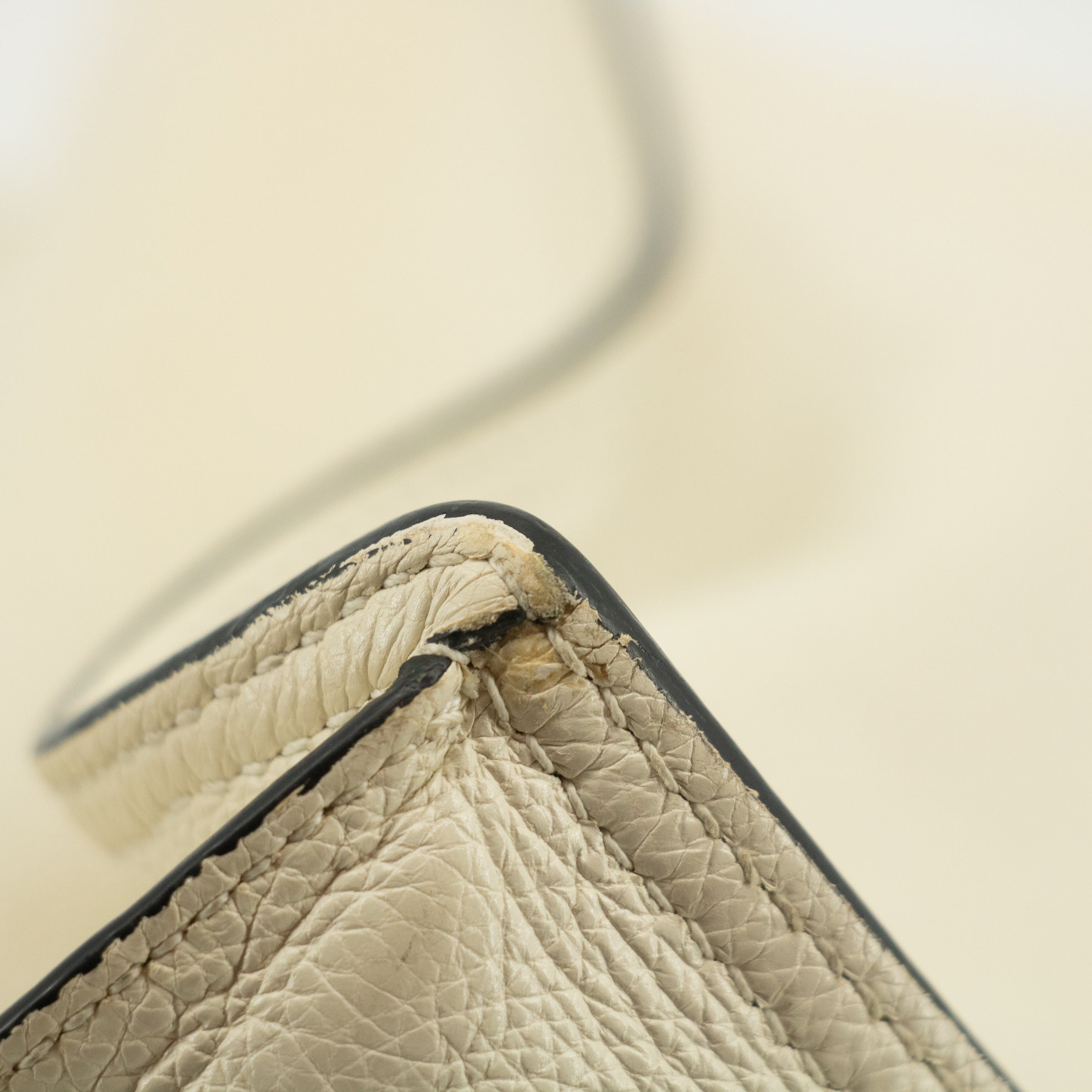 Prada Ivory Leather Mirror Tote Bag 